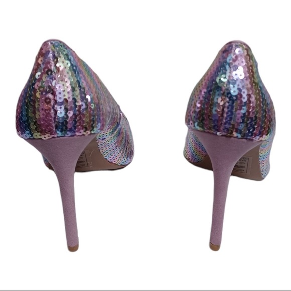 PINK and blue sequin closed toe pumps by Shoe Republic LA various sizes - Picture 9 of 12
